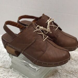 Sergio Tomani leather lace up clogs 40